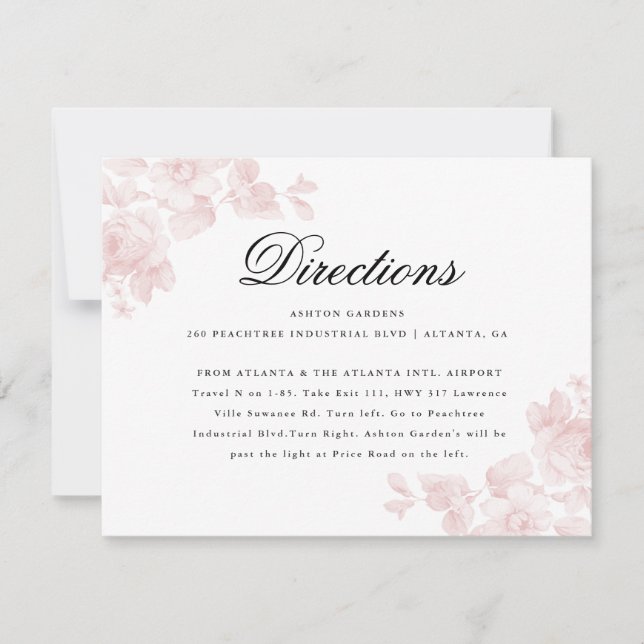 Convites Detalhes de Casamento Floral Elegante (Frente)
