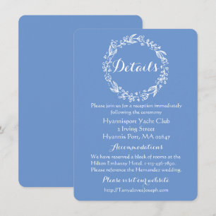 Convites Detalhes de Casamento Floral Flores Azul Centáurea