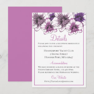 Convites Detalhes de Casamento Floral Orquídea Roxa Botânic