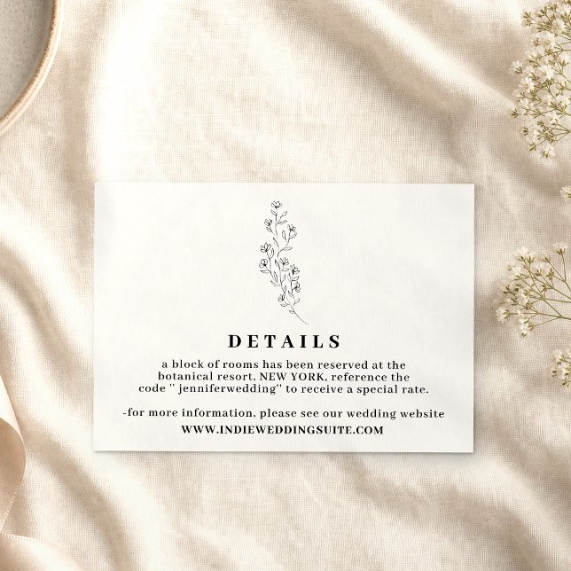 Convites Detalhes de Casamento Indie Boho Floral Claro (Criador carregado)