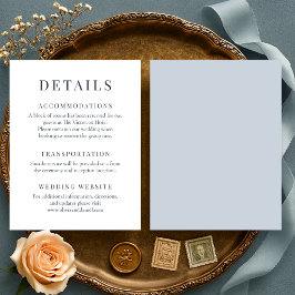Convites Detalhes de Casamento Minimalista Azul Empoeirado