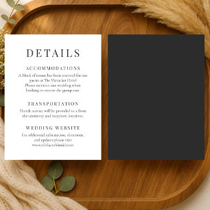 Convites Detalhes de Casamento Minimalista Elegante