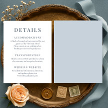 Detalhes de Casamento Minimalista Elegante Azul Co