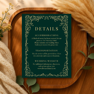 Convites Detalhes de Casamento Minimalista em Ouro e Verde 