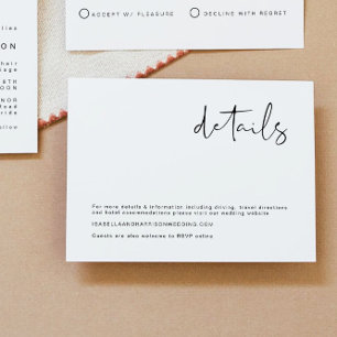 Convites Detalhes de casamento minimalista moderno com ar o