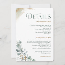 Convites Detalhes de Casamento Personalizados em Dourado e