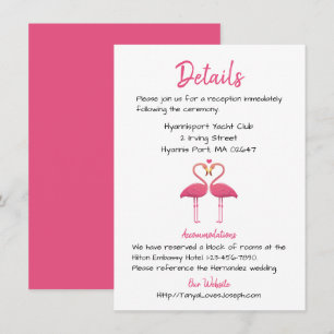 Convites Detalhes de Casamento Pink Flamingo Luau de Verão