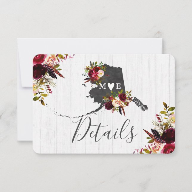 Convites Detalhes de Casamento Rústico no Destino do Estado (Frente)