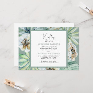 Convites Detalhes de Casamento Simples Folhagem Tropical Sa