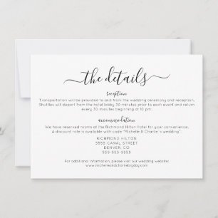 Convites Detalhes de Casamento Simples Minimalista Elegante