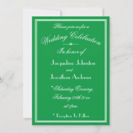 Convites Detalhes de Fonte Branca Simples Casamento Verde E