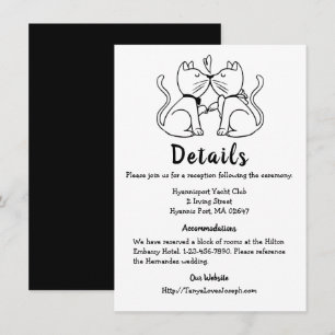 Convites Detalhes de Gato Casamento Preto Branco Gatos Fofo