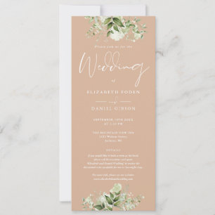 Convites Detalhes de Monograma Floral Verde Oliva Casamento