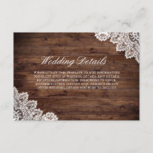 Detalhes de Noiva de Renda de Madeira Rústica Vint