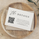 Convites Detalhes Digitais de Casamento de Código QR Elegan<br><div class="desc">Cartões de Detalhes de Casamento do Código QR para Caligrafia Elegante</div>