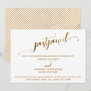 Convites Detalhes do Casamento Adiado Caligrafia Coração 