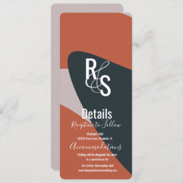 Convites Detalhes do Casamento Azul de Terracotta Biológico