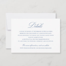 Convites Detalhes do Casamento Azul do Script de Caligrafia