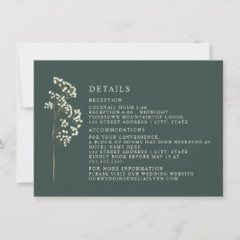 Convites Detalhes do Casamento Botânico Gypsophila Esmerald