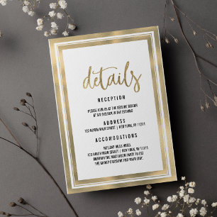 Convites Detalhes do casamento branco de luxo minimalista