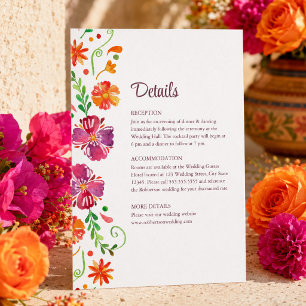 Convites Detalhes do Casamento Colorido Floral Fiesta Mexic