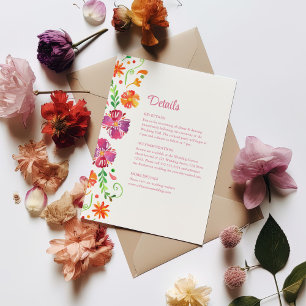Convites Detalhes do Casamento Colorido Floral Fiesta Mexic