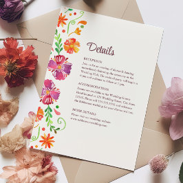 Convites Detalhes do Casamento Colorido Floral Fiesta Mexic