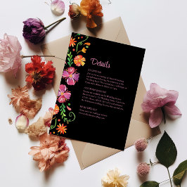 Convites Detalhes do Casamento Colorido Floral Fiesta Mexic