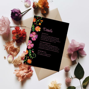 Convites Detalhes do Casamento Colorido Floral Fiesta Mexic