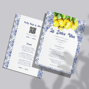 Convites Detalhes do Casamento com Azulejo de Limão Italian