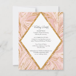 Convites Detalhes do Casamento Cor-de-rosa com Blush Dourad