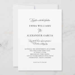 Convites Detalhes do Casamento da Caligrafia Elegante Preto
