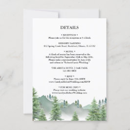 Convites Detalhes do Casamento da Floresta de Montanha
