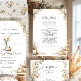 Convites Detalhes do Casamento da Pumpkin de outono Russo d