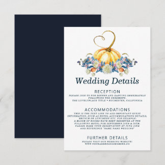 Convites Detalhes do Casamento de Abóbora de Queda