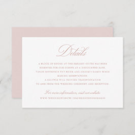 Convites Detalhes do Casamento de Blush do Script de Caligr