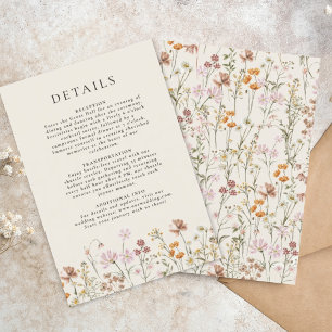 Convites Detalhes do Casamento de Boho Wildflower Beige Gar