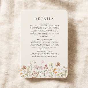 Convites Detalhes do Casamento de Boho Wildflower Beige Gar