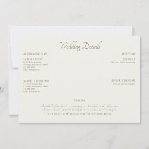 Convites Detalhes do Casamento de Creme Moderno II