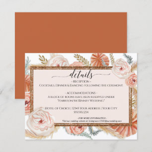 Convites Detalhes Do Casamento De Foliage De Pampas Floral 