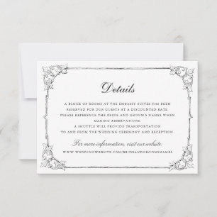 Convites Detalhes do Casamento de Frame de Ornamento Elegan