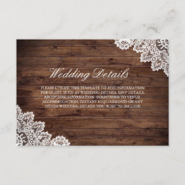 Convites Detalhes do Casamento de Locais da Madeira Rústica