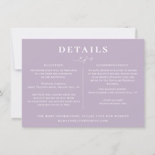 Convites Detalhes do Casamento de Mauve Mauve da Ramificaç