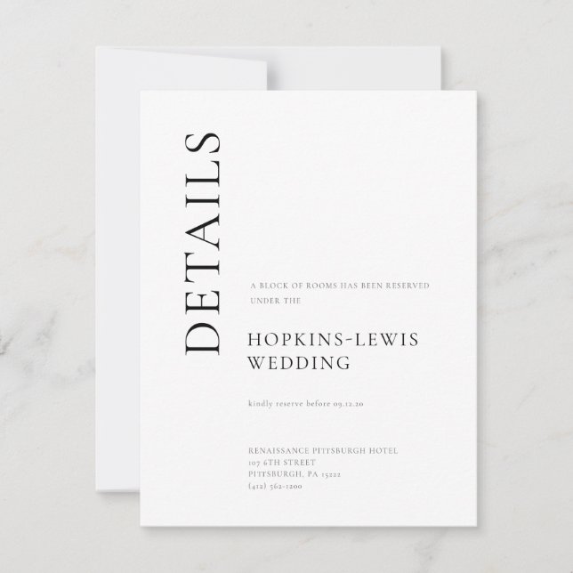 Convites Detalhes do Casamento de Negra Moderna e Negra (Frente)