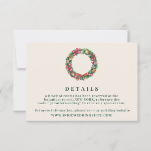 Convites detalhes do casamento de ornamento de Natal