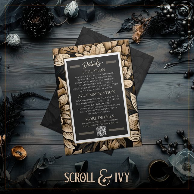 Convites Detalhes do Casamento de Sangue Dourado e Champagn (Criador carregado)