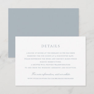 Convites Detalhes do Casamento de Script Azul Dusty Elegant