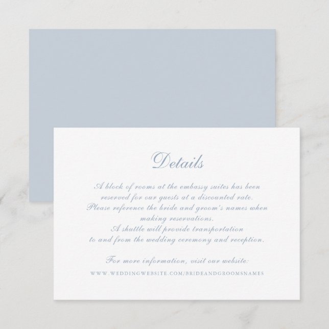 Convites Detalhes do Casamento de Script de Caligrafia Eleg (Frente/Verso)