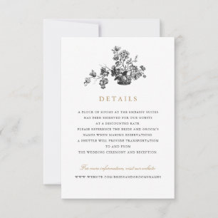 Convites Detalhes do Casamento de Script Elegante de Vintag