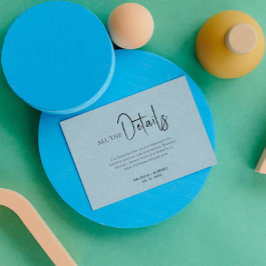 Convites Detalhes do Casamento de Script Preto Simples de L